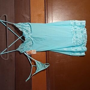 NWT Sexy XXL Lover's Lane Aqua Blue Lace  Gorgeous Lingerie